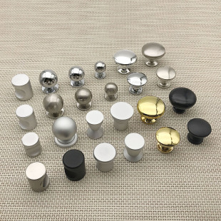 Space Aluminum Single Hole Round Handle Cabinet Door Cabinet Cabinet Drawer Black Handle Modern Simple Furniture Wardrobe Handle