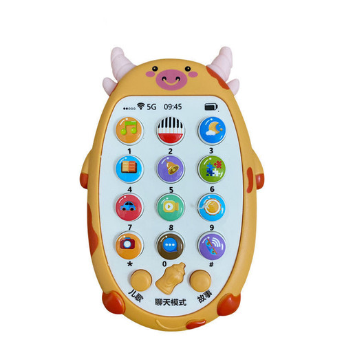 Baby simulation mobile phone music toy calf early education educational story machine telephone bilingual cartoon animal
