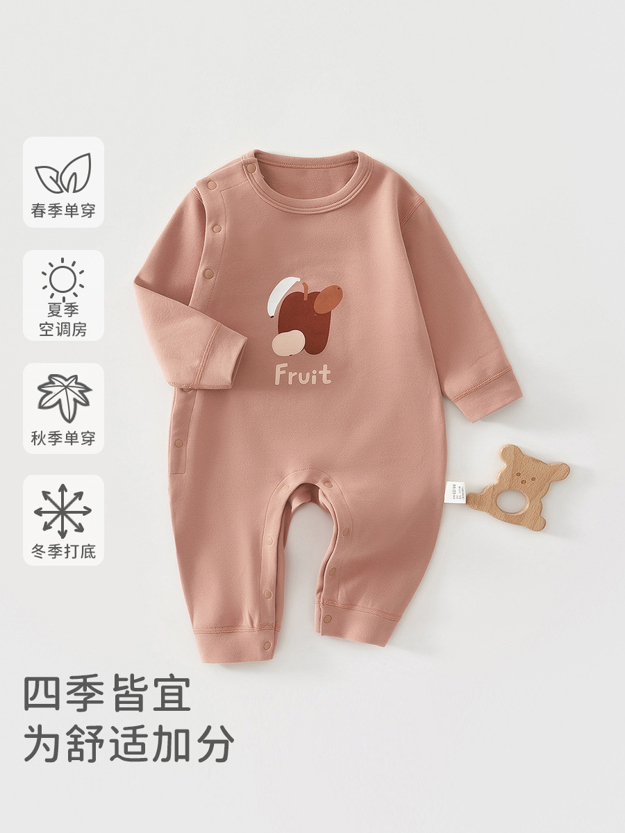 Baby camiseta de algodón sin hueso primavera y otoño bebé manga larga para salir ropa de escalada recién nacido ropa de bebé Anyang