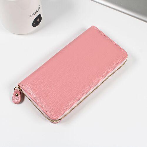 New Women's Long Zipper Wallet Large Capacity Multi-Card Slot Lychee Pattern Handbag Simple and Versatile Women's Zero Wallet