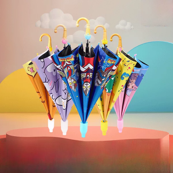 Long-Handled Children's Umbrella Automatic Wholesale Primary School Kindergarten Logo Black Coating Sunshade Children's School-Specific Umbrella