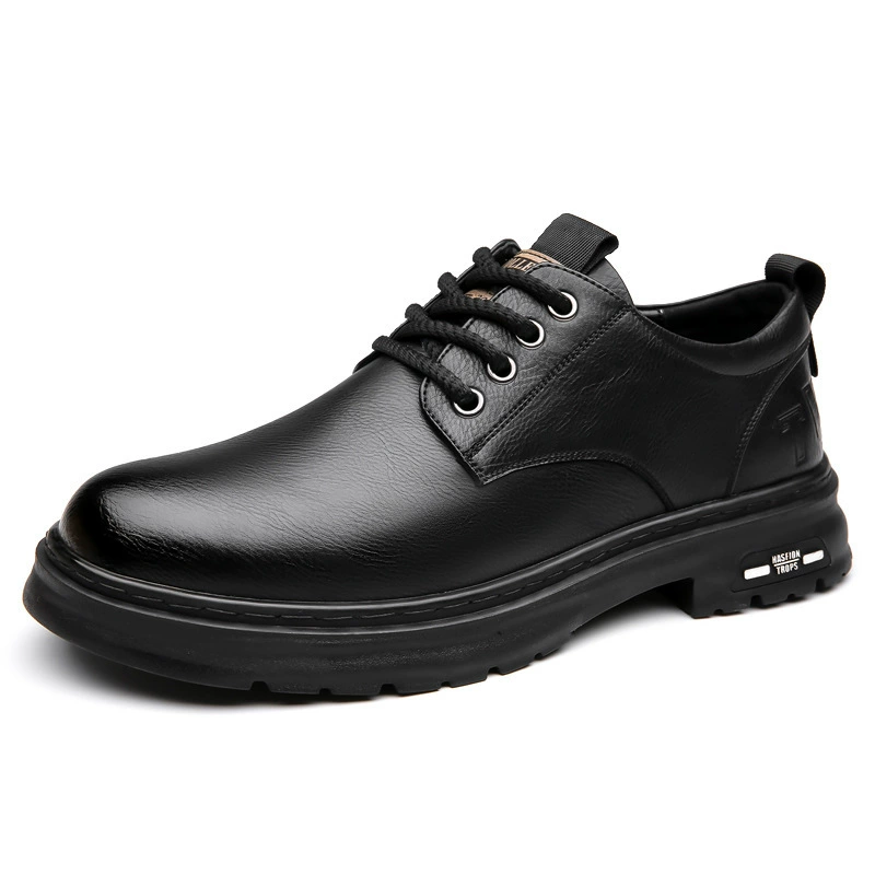 2024 Spring and Autumn New Men's Line Switter Casual Leather Shoes Male Retro Gongdou Big Head -resistant lace -up leather shoes