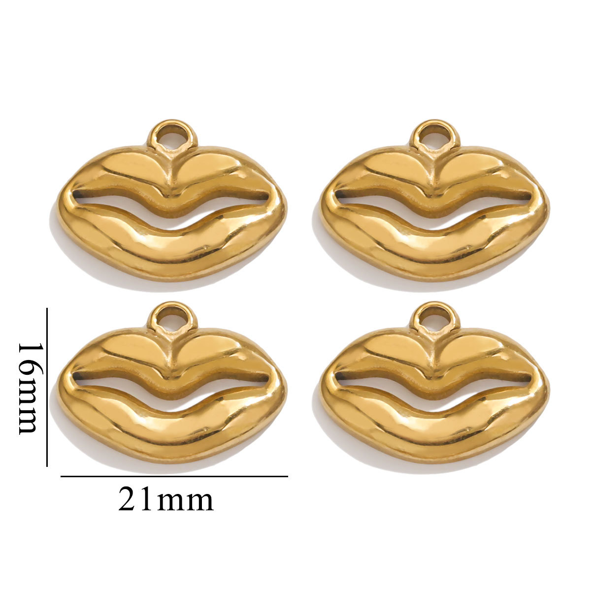 5 Pieces 304 Stainless Steel Lips Pendant display picture 4