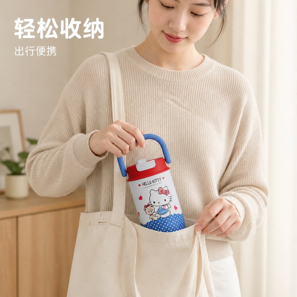 손잡이 빨대 스테인리스 보온 텀블러 480ml 520ml