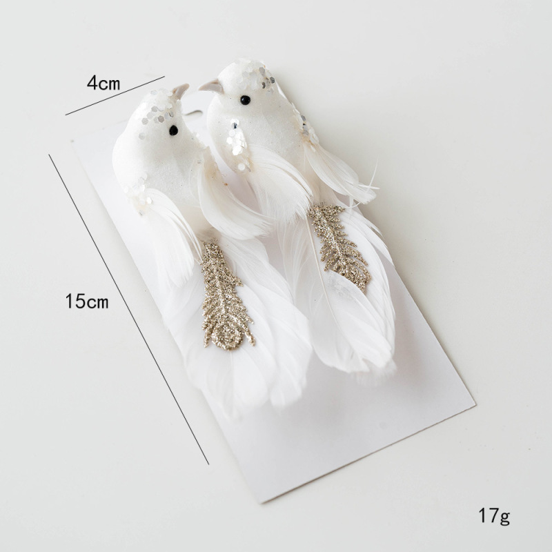Hromeoシミュレーションバブル羽小鳥装飾クリスマスツリー装飾羽鳥ストラップクリスマス装飾品|undefined