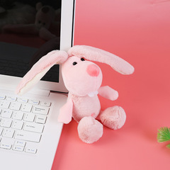 Viral cute soft fluffy long-eared rabbit Instagram-style plush toy, adorable buck-toothed dog plush hanger keychain