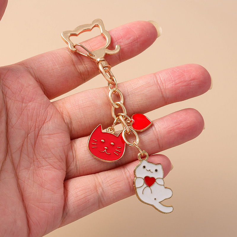 12g Weight Spring Ring Trigger Clasp Closure Clasp Closure Type Bag Pendant, Keychain Classification 1 Piece Quantity Daily, Street Occasion Alloy Material Paw Print, Cat Pattern Women's Gender Cute, Modern Style Style 1 Piece Cute Modern Style Paw Print Cat Alloy Women's Spring Ring Trigger Clasp Closure Bag Pendant Keychain 5