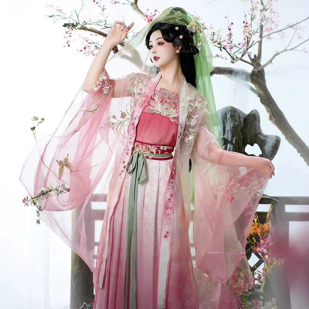 2025 новая весенне-летняя женская одежда в национальном стиле с вышивкой в ​​стиле династии Сун и диска в национальном стиле, элегантный студенческий повседневный костюм