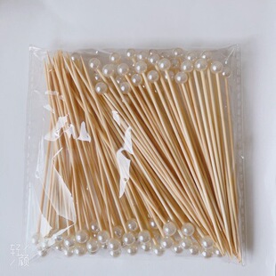 Disposable Fruit Picks, Bamboo Beads, Hamburger Picks, Various Decorations, 100 Pieces/Pack, Wedding Fried Skewers, Portable