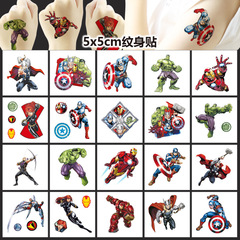 5x5cm Avengers Sticker 20 Pack Cartoon Temporary Tattoos Water Transfer Printing Birthday