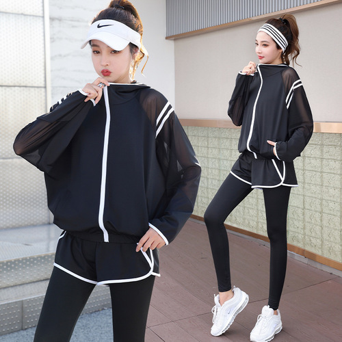 Women's Plus Size Loose Long Sleeve Zipper Yoga Outfit for Autumn/Winter, Exercise, Fitness, Running Set, Breathable and Comfortable
