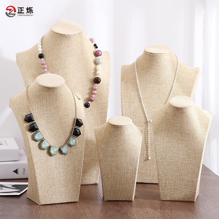 Velvet Necklace Display Stand Jewelry Mannequin Neck Model High-End Jewelry Display Props for Counter Display Velvet Necklace Display Stand Jewelry Mannequin Neck Model High-End Jewelry Display Props for Counter Display