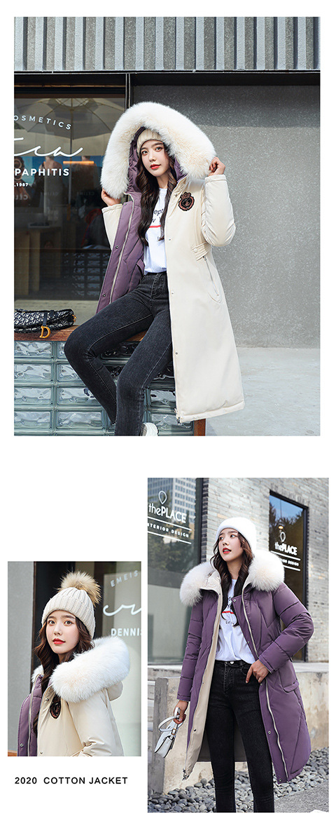 Women's Mid-length Cotton Coat With Fur Collar For Winter Style_voghion.com