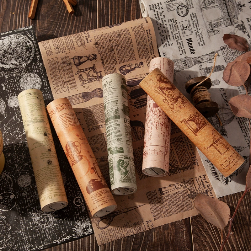 Коллаж Вентиляторы Серия Красивый День Лента DIY Ретро Искусство Справочник Декоративные Наклейки 8 Выбор