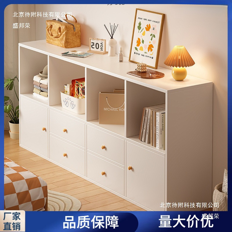 Storage Rack Floor-Standing Bookshelf Household Simple Bookcase Wall-Mounted Low Cabinet Grid Cabinet Living Room Student Storage Rack Storage Rack