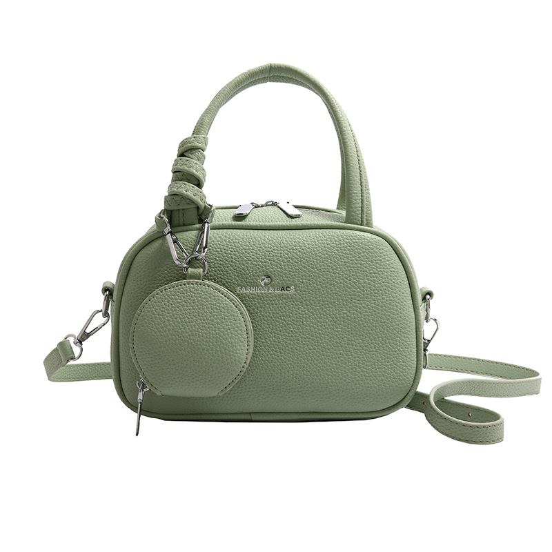 Bolso de moda coreano 2025 primavera y verano nuevo bolso femenino bolso de hombro con patrón de lichi simple bolso de mensajero de letras casuales