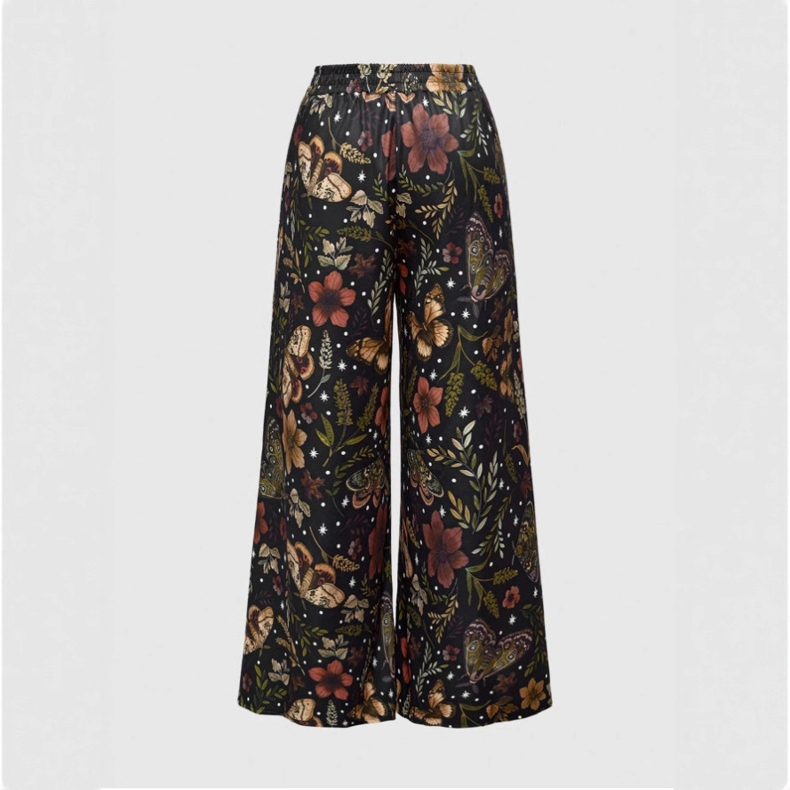 2025 Hot-Selling Russian, European and American Amazon Women's High-Waisted Printed Loose Casual Printed Long Pants