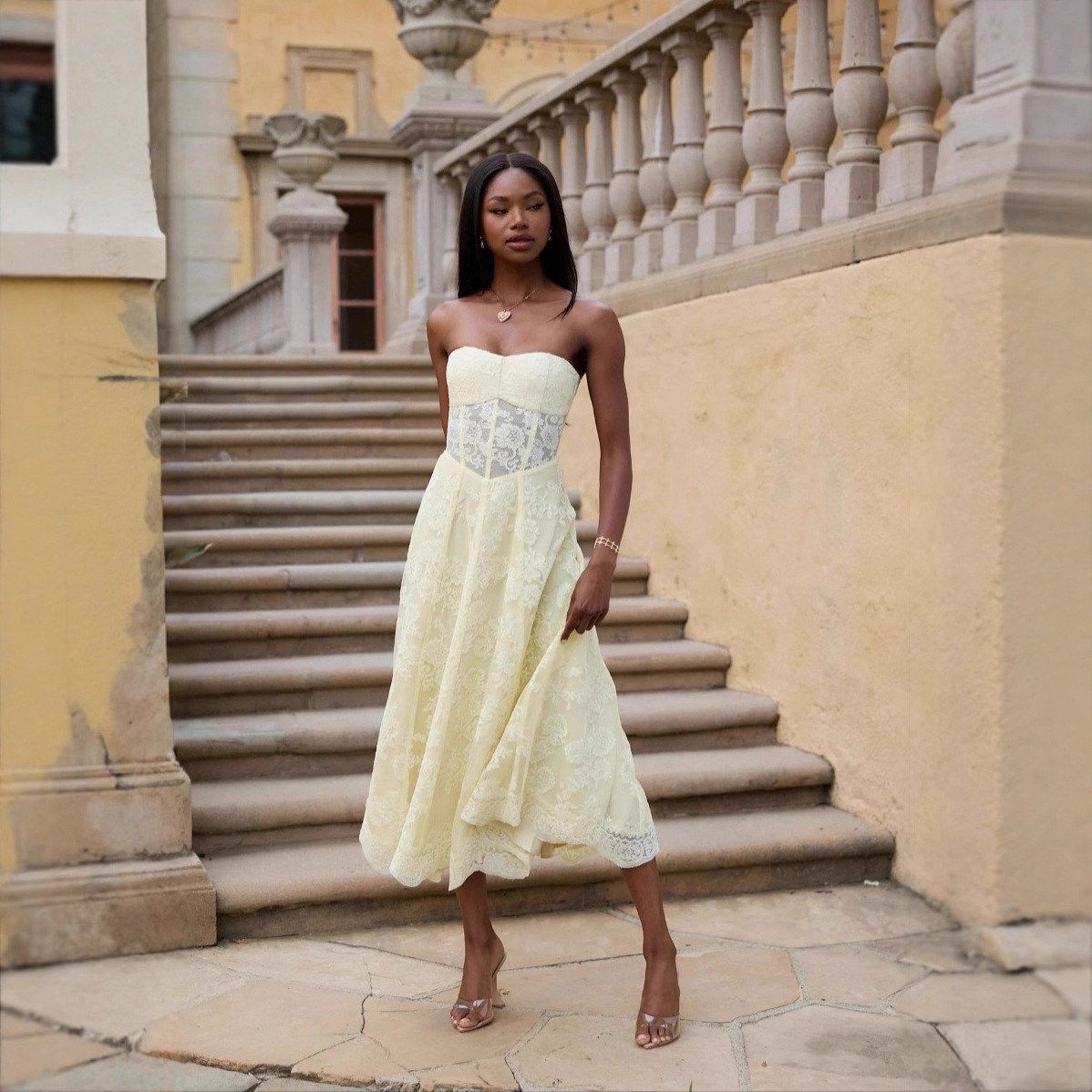 Cross-Border Foreign Trade European and American Clothing 2025 Summer Sexy Backless Lace-Up Chest-Wrapped Fairy Skirt Fashion Dress Dress