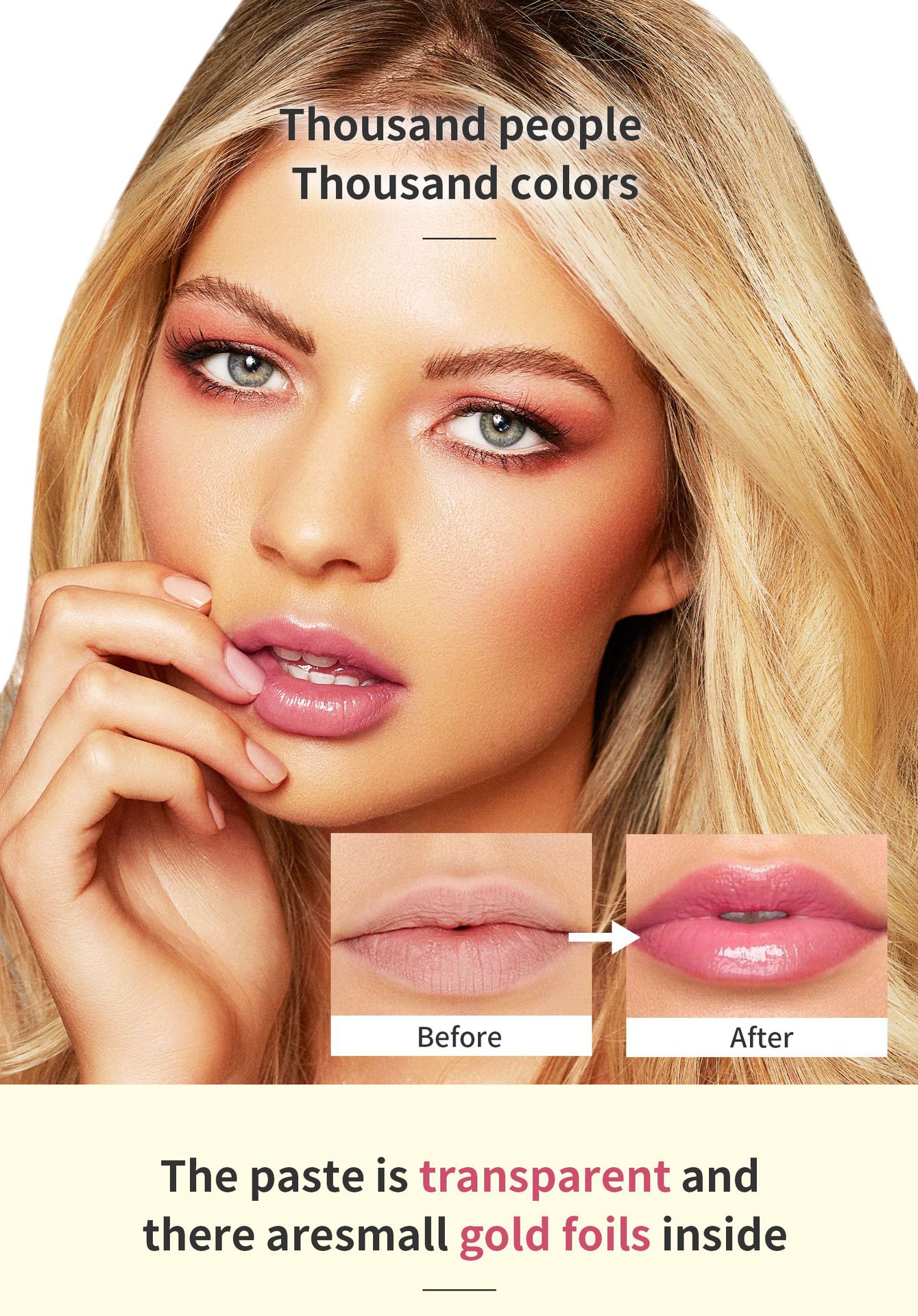 Hellokiss jelly Flower Lipstick Moisturizing, hydrating, long-lasting and color-enhancing gold foil thermochromic lipstick is selling well across borders Item Picture