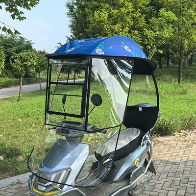 Elektromobil üçün ön şüşə çətiri (günlük) – window windscreen, sun umbrella - sliding-window-half-cover-model-blue-rabbit-suitable-for-vehicles-with-rearview-mirrors