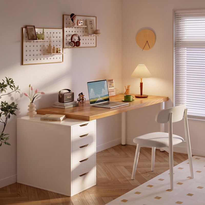 Desk with drawers, minimalist design, popular style, suitable for home use, student desk, double desk for two people, computer desk Desk with drawers, minimalist design, popular style, suitable for home use, student desk, double desk for two people, computer desk