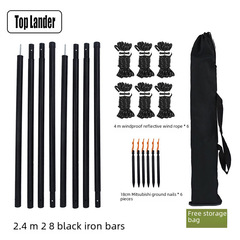 Outdoor canopy pole 2.4m portable foldable camping tent accessories support pole entrance awning pole