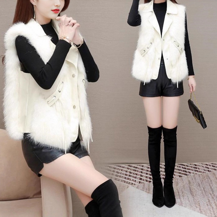 New Style Fur Vest, Goddess Style Short Jacket, Slim Outer Vest, Spring and Autumn Top for Women