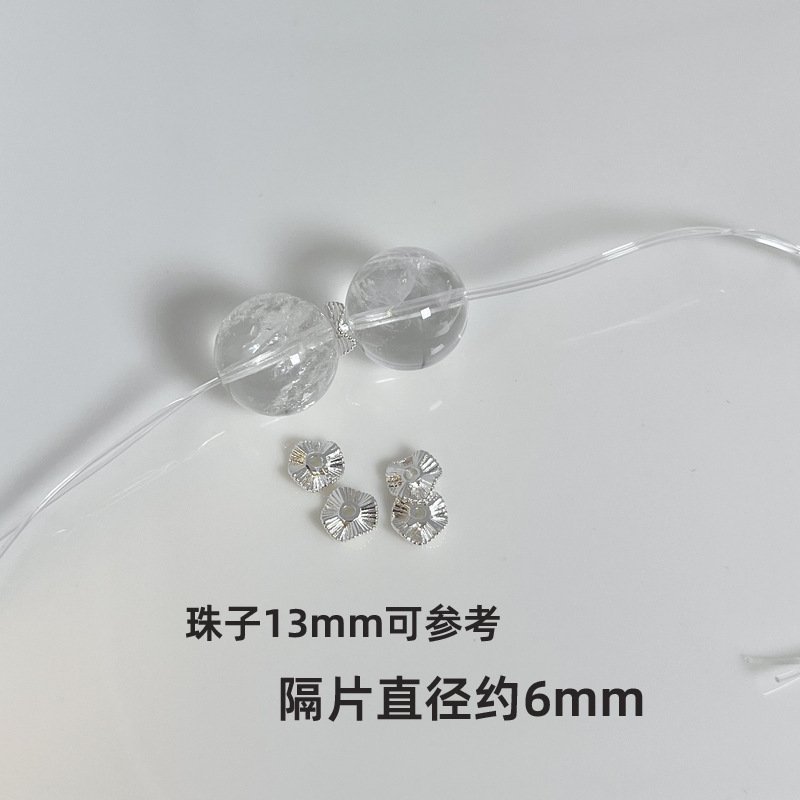 水晶DIY 亮银色控 百搭个性水晶手串隔片隔珠提溜吊坠配件|undefined