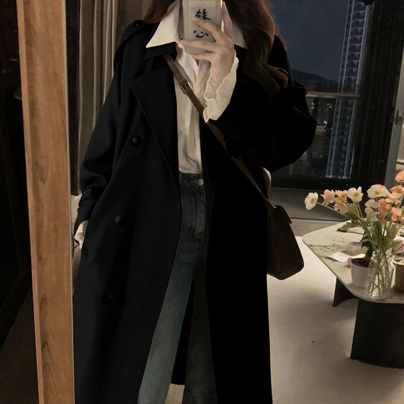 今年流行风衣外套女春秋洋气新款小个子中长款休闲英伦大衣|undefined