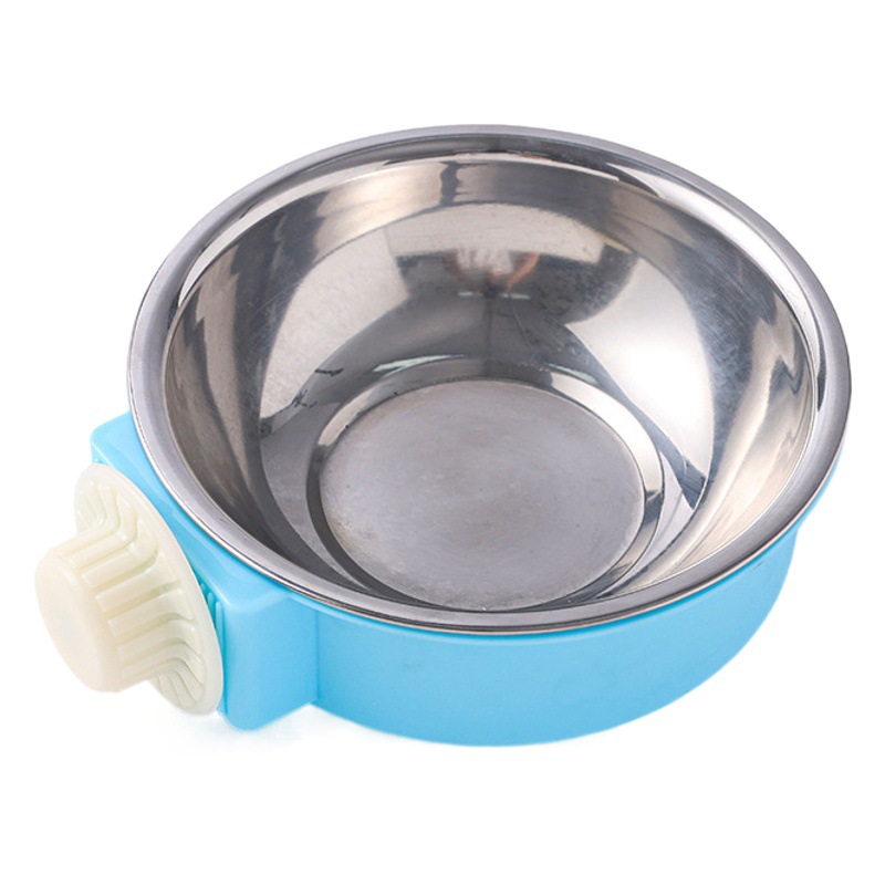 Mascotas colgando solo tazón perro tazón de comida para perros tazón de gato Acero inoxidable colgante jaula perro tazón engrosado suministros fijos al por mayor