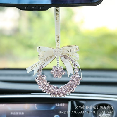 pendant car hanging, Car hanging - bow-crystal-pendant-purple