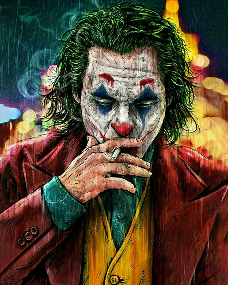 数字油画欧美风小丑彩绘diy油画速卖通亚马逊wish手绘油彩画智趣