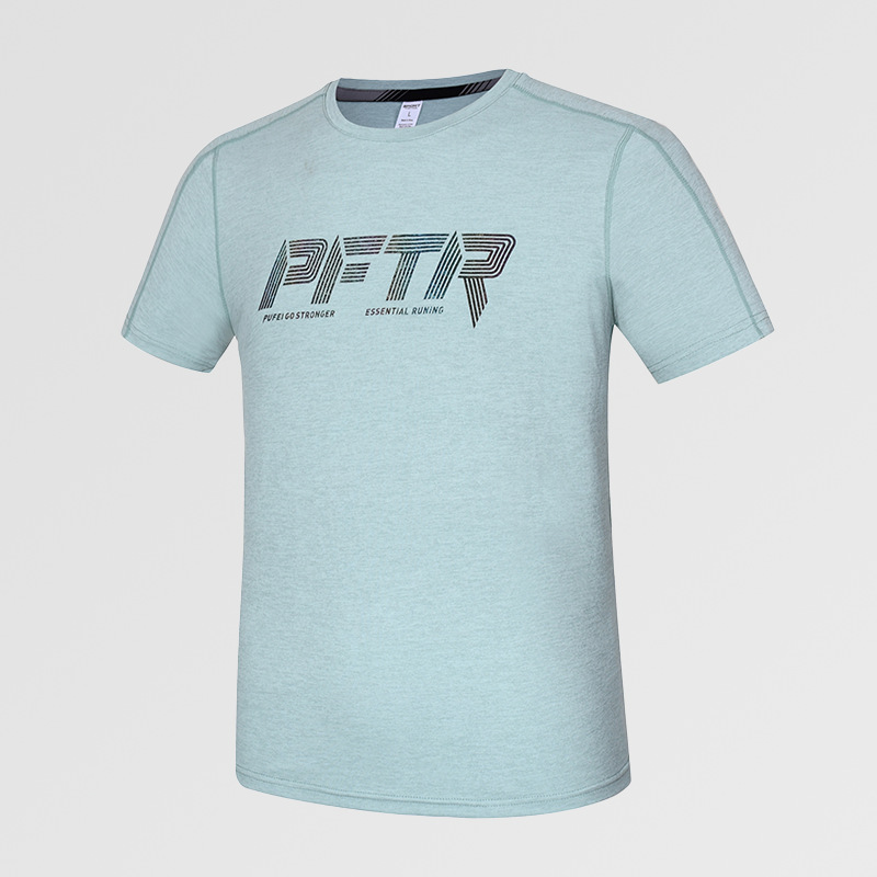 Camiseta deportiva promocional de verano para hombre con cuello redondo transpirable de secado rápido y manga corta para correr fitness top