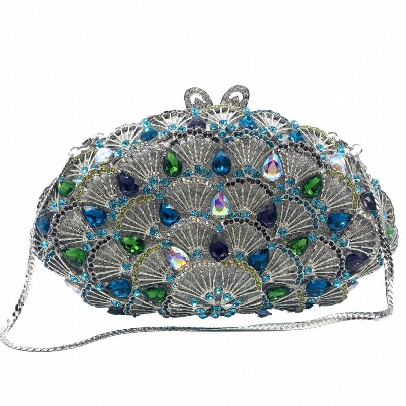 Bolsa de cristal rosa, nuevo paquete de cena de diamantes, anchoa hueca, bolso de diamantes, bolso de banquete de mujer