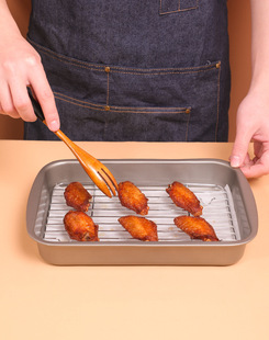 Kitchen Oven Grilled Fish Dish with Oil Drain Rack Baking Tray Barbecue Non-stick Tray Long Baking Toast Tray