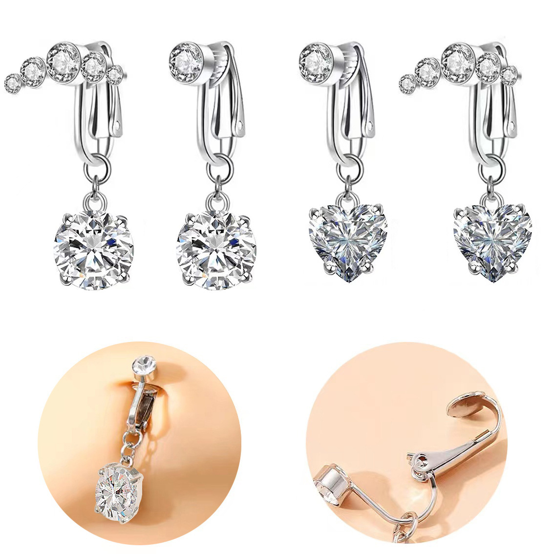 Fashion Cross-border E-commerce Wholesale Fashion Simple Heart-shaped Exquisite Sexy Non-piercing Jewelry Accessories Ear Clips Easy To Wear_voghion.com