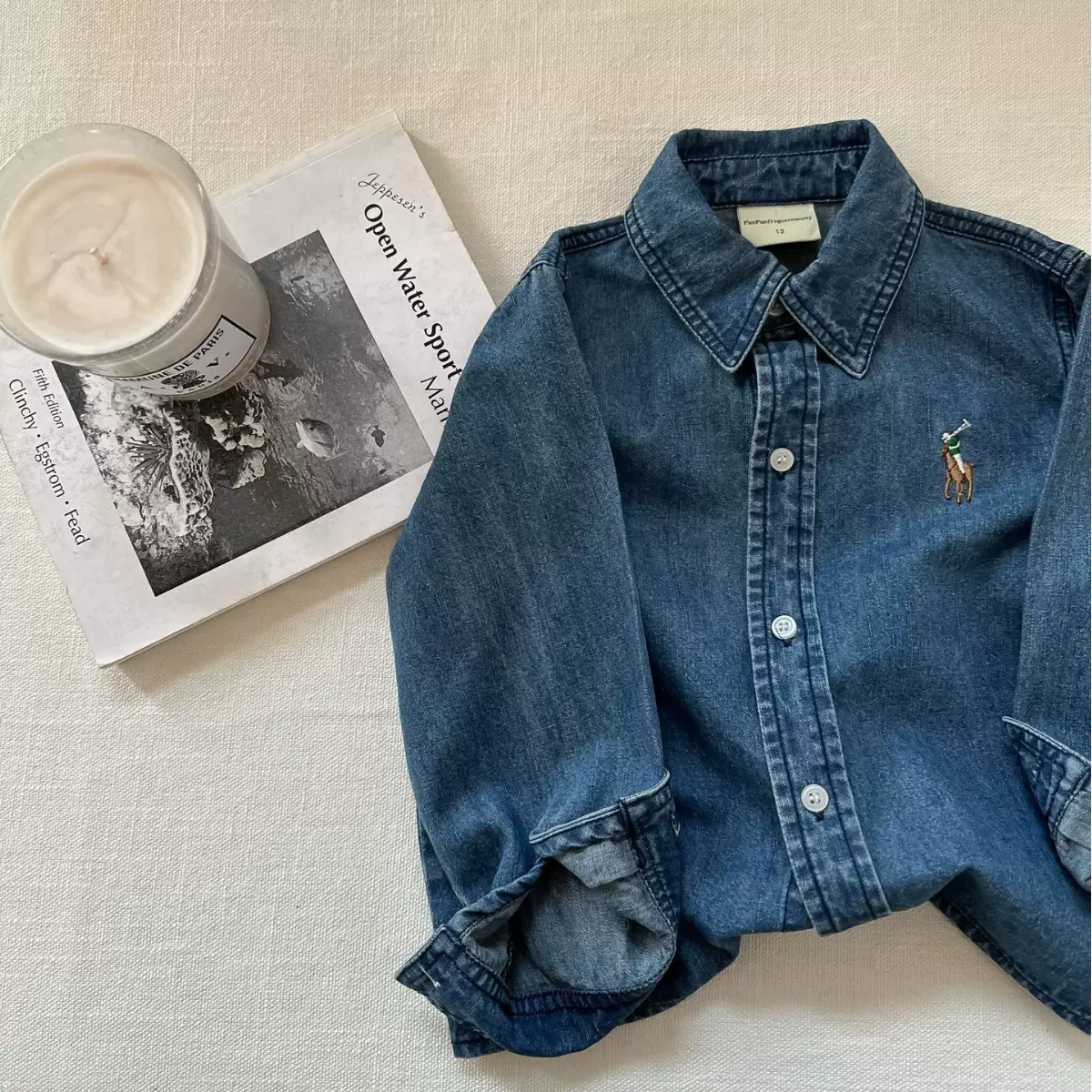 1746牛仔衬衫高定牛仔衬衫现货2024童装春款黑田布