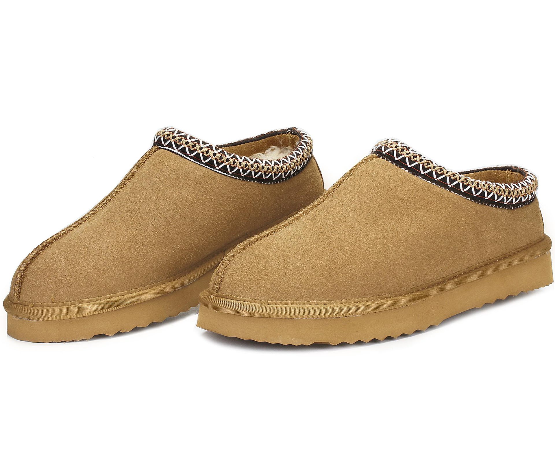 Pantoufles d'hiver chaudes antidérapantes pour femmes en plein air, mini bottes de table imperméables, bottines courtes en cuir, chaussures à enfiler en peluche_voghion.com