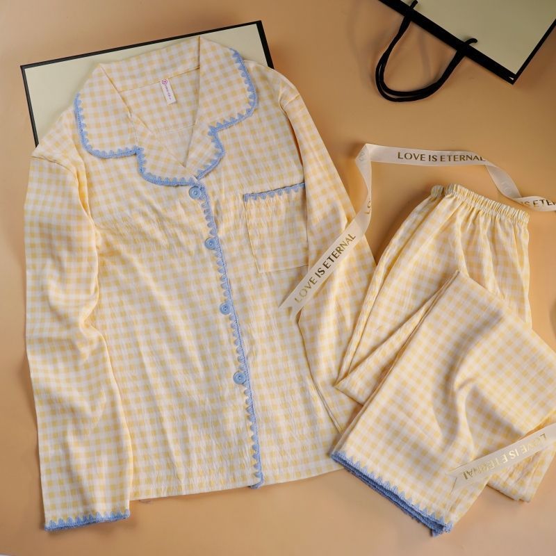 Al por mayor transfronterizo primavera y otoño dulce dibujos animados nubes de algodón pantalones de manga larga pijamas de niñas vestidos de hogar