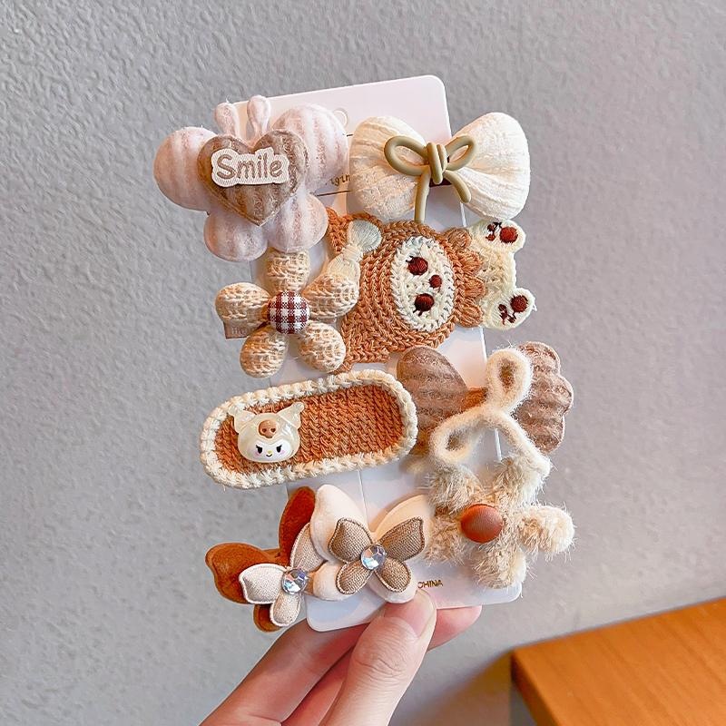 Yuanqi brocas de cabello de color café leche no daña pelúcia niñas frises brocas de cabello rotas adorables bebés de alto color brocas de cabello adornamiento para el cabello