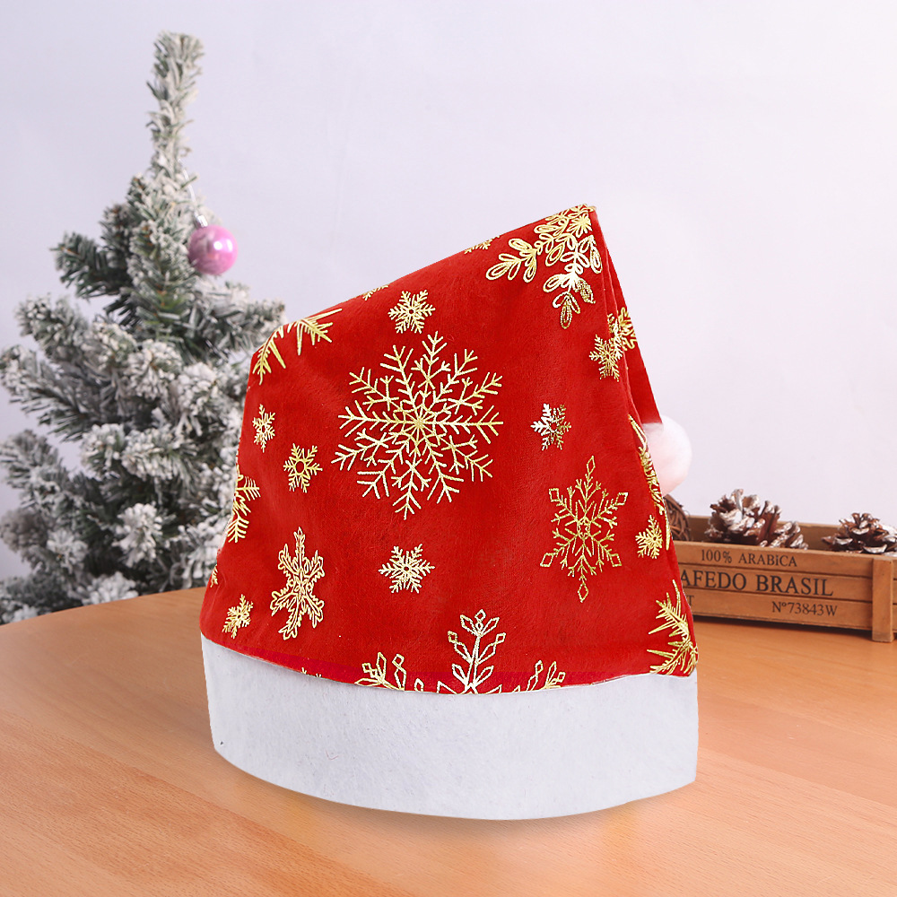 Adornos navideños sombrero de Navidad flor caliente nieve amor Borde de felpa corta sombrero de Navidad fiesta de Navidad vestido de fiesta
