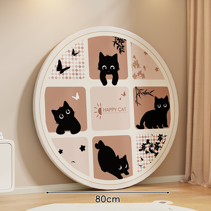 레트로 귀여운 고양이 * 흰색 직경 80CM [판 두께 1.5]