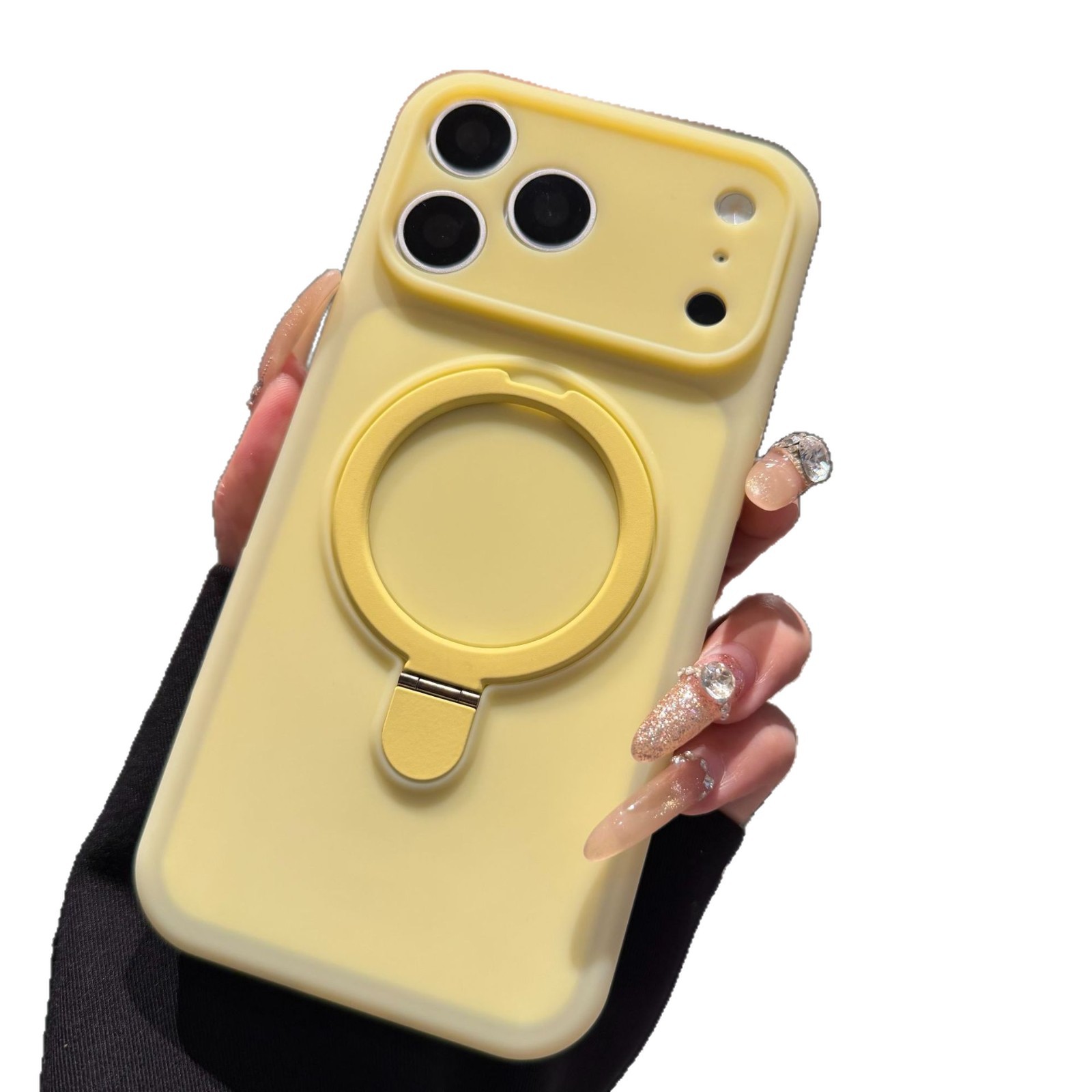 Aplicable a Apple 17Promax caso de teléfono celular agujero fino gelatina soporte de helado iPhone 16 caso de protección transfronteriza 15