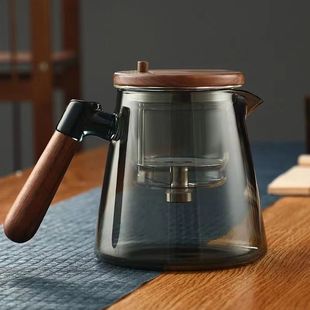 One-button filter teapot stainless steel accessories tea water separation heat-resistant glass tea maker floating cup