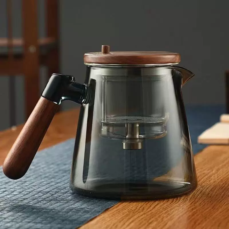 飘逸壶一键过滤泡茶壶不锈钢配件茶水分离耐热玻璃煮茶器飘逸杯