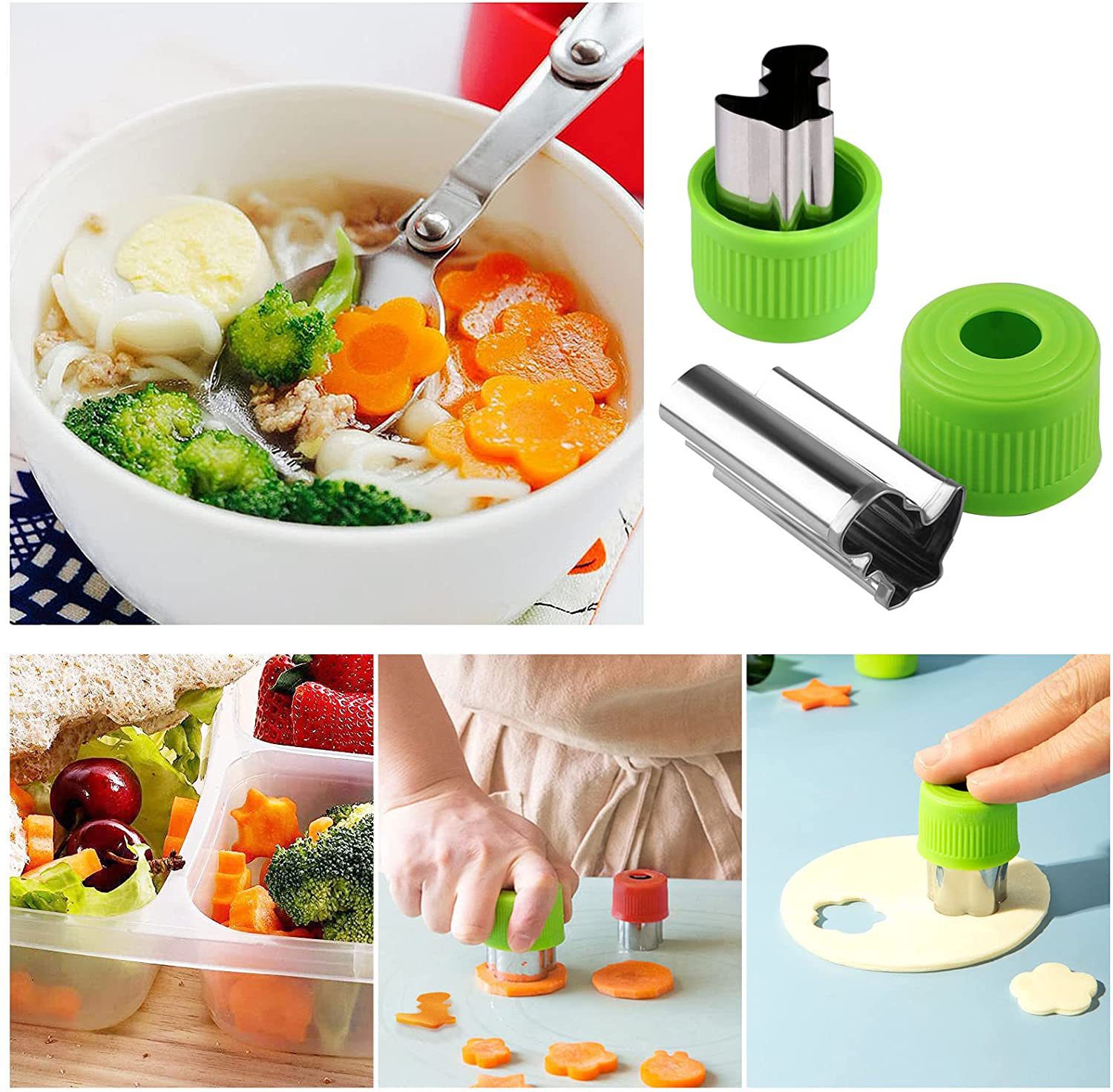 Amazon 28 piezas herramientas para hornear PS material sándwich molde de pan vegetal y fruta galleta corte caja de color image 5