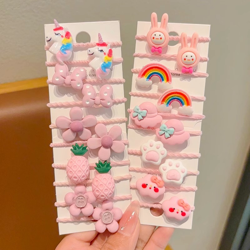Cuerdas de cabello de banda de goma de color para bebés lindas caricaturas para niñas con un anillo de cabello para bebés de alta elasticidad cuerdas de pulgar