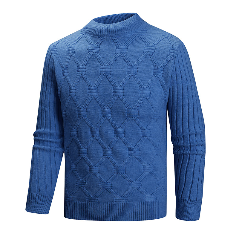 Men's Clothing Men's Soft Knit Sweater Winter Casual Cable Knit Pullover Round Neck Loose Fit Long Sleeve Top For Teens & Youth_voghion.com
