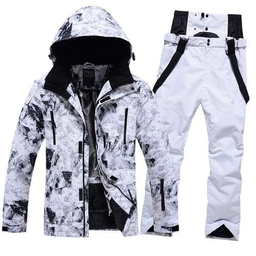 Cross-border e-commerce ski suit set for couples, windproof, waterproof, warm, for single and double ski pants, drop shipping one piece
