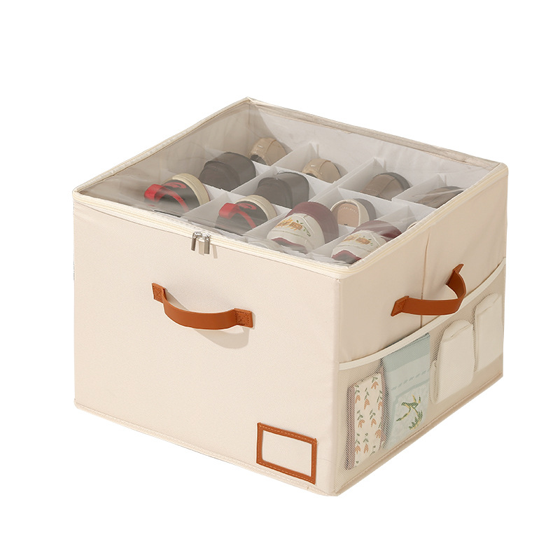 Caja de zapatos de Amazon, caja de almacenamiento de zapatos de división plegable, caja de almacenamiento multifuncional de tela transparente visible